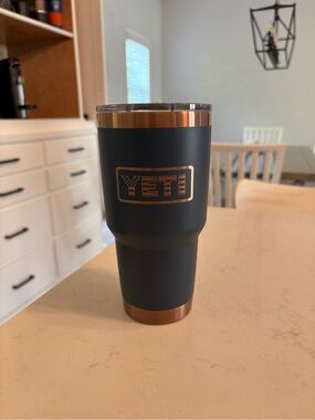 Yeti 30 oz Tumbler in Navy with Copper Accents